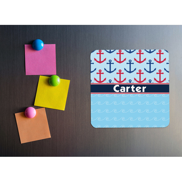 Anchors & Waves Square Fridge Magnet - LIFESTYLE