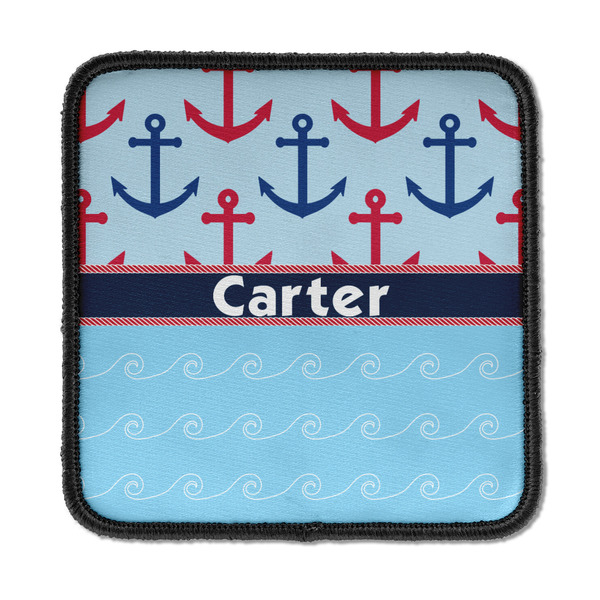 Custom Anchors & Waves Iron On Square Patch w/ Name or Text