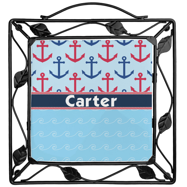 Custom Anchors & Waves Square Trivet (Personalized)