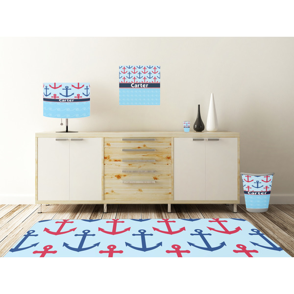 Anchors & Waves Square Wall Decal Wooden Desk