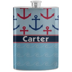 Anchors & Waves Stainless Steel Flask (Personalized)