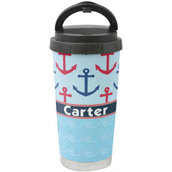 Custom Anchors & Waves Stainless Steel Coffee Tumbler (Personalized)