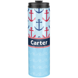 Anchors & Waves Stainless Steel Skinny Tumbler - 20 oz (Personalized)