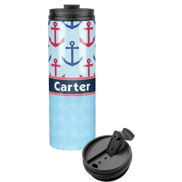 Custom Anchors & Waves Stainless Steel Skinny Tumbler (Personalized)