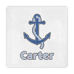 Anchors & Waves Standard Decorative Napkins (Personalized)