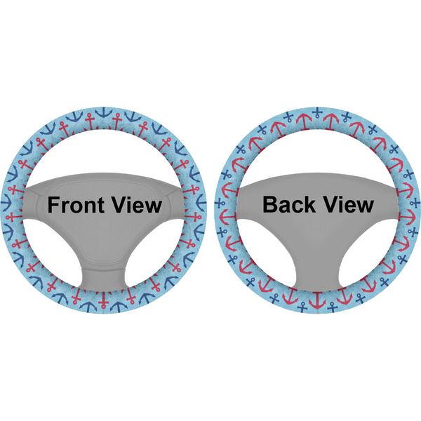 Anchors & Waves Steering Wheel Cover- Front and Back