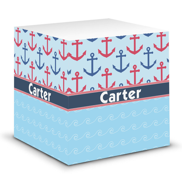 Custom Anchors & Waves Sticky Note Cube (Personalized)
