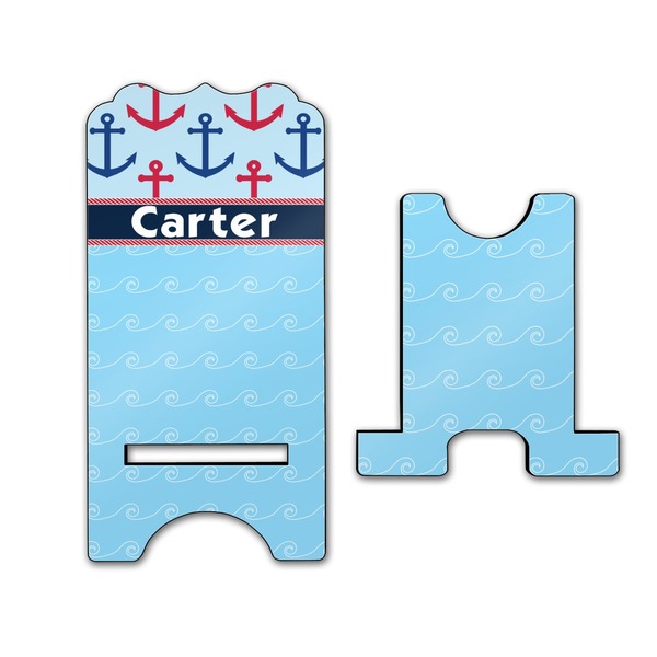 Anchors & Waves Stylized Phone Stand - Front & Back - Large
