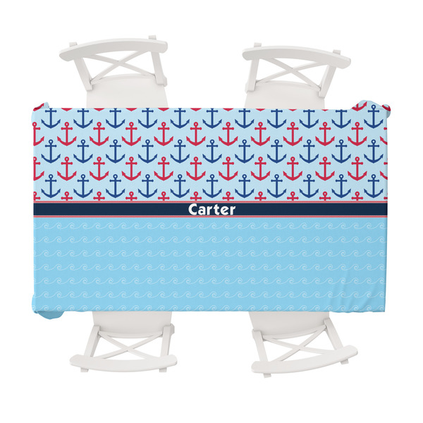 Custom Anchors & Waves Tablecloth - 58"x102" (Personalized)