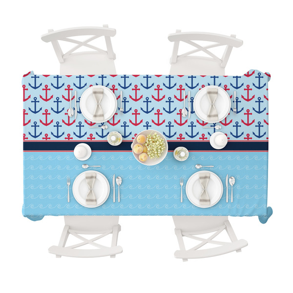 Anchors & Waves Tablecloths (58"x102") - TOP VIEW