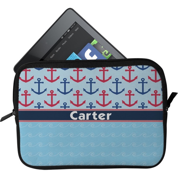 Custom Anchors & Waves Tablet Case / Sleeve - Small (Personalized)