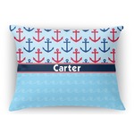 Anchors & Waves Rectangular Throw Pillow Case (Personalized)