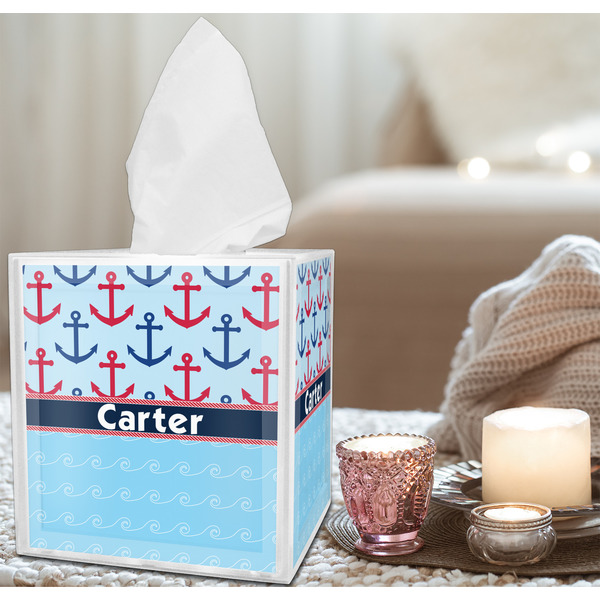 Anchors & Waves Tissue Box - LIFESTYLE