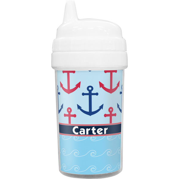 Custom Anchors & Waves Toddler Sippy Cup (Personalized)