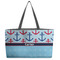 Anchors & Waves Tote w/Black Handles - Front View