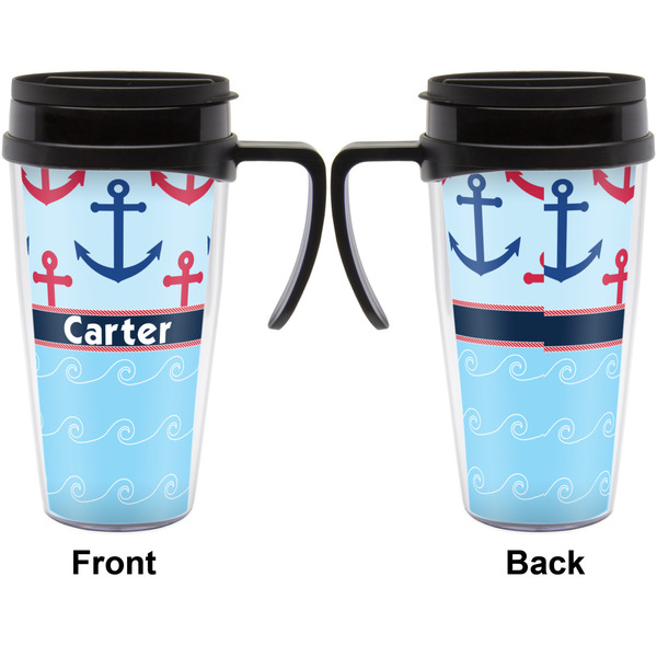 Anchors & Waves Travel Mug with Black Handle - Approval