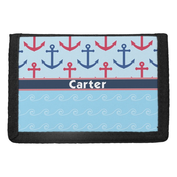 Custom Anchors & Waves Trifold Wallet (Personalized)