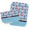 Anchors & Waves Two Rectangle Burp Cloths - Open & Folded
