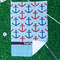 Anchors & Waves Waffle Weave Golf Towel - In Context