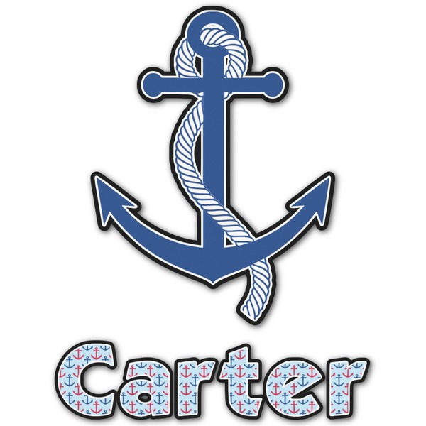 Custom Anchors & Waves Graphic Decal - Custom Sizes (Personalized)