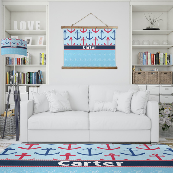 Anchors & Waves Wall Hanging Tapestry - IN CONTEXT