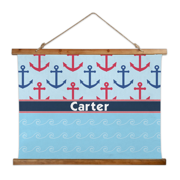 Custom Anchors & Waves Wall Hanging Tapestry - Wide (Personalized)