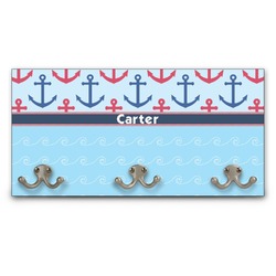 Anchors & Waves Wall Mounted Coat Rack (Personalized)