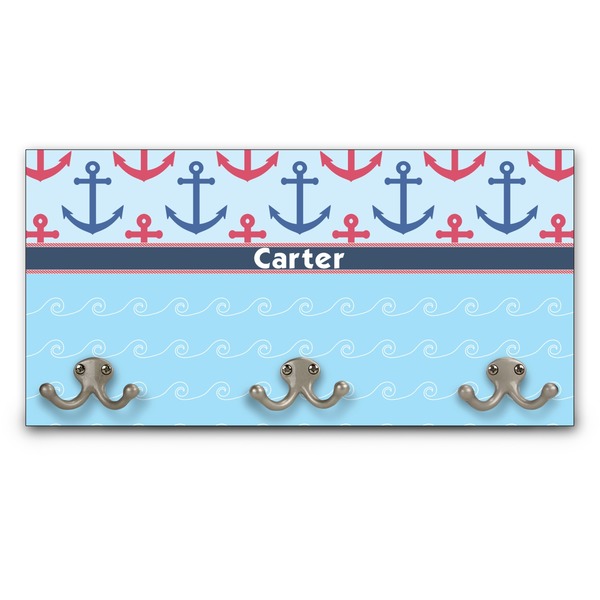 Custom Anchors & Waves Wall Mounted Coat Rack (Personalized)