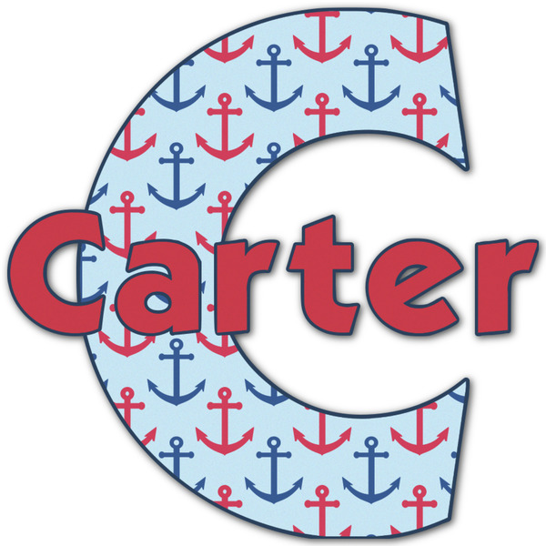 Custom Anchors & Waves Name & Initial Decal - Up to 9"x9" (Personalized)