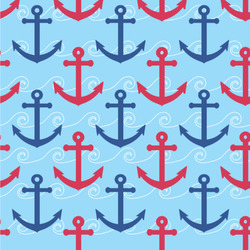 Anchors & Waves Wallpaper & Surface Covering (Water Activated 24"x 24" Sample)