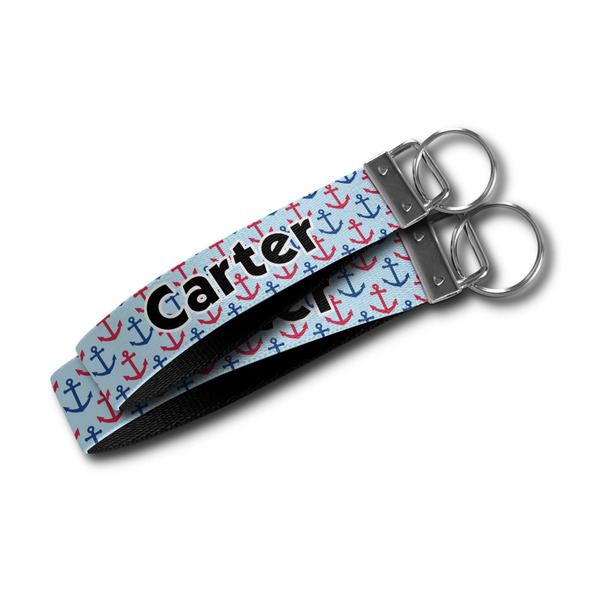 Anchors & Waves Webbing Keychain FOBs - Size Comparison