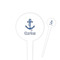 Anchors & Waves White Plastic 4" Food Pick - Round - Closeup