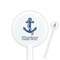 Anchors & Waves White Plastic 5.5" Stir Stick - Round - Closeup