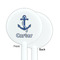 Anchors & Waves White Plastic 5.5" Stir Stick - Single Sided - Round - Front & Back