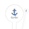 Anchors & Waves White Plastic 6" Food Pick - Round - Closeup