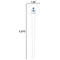 Anchors & Waves White Plastic 6" Food Pick - Round - Dimensions
