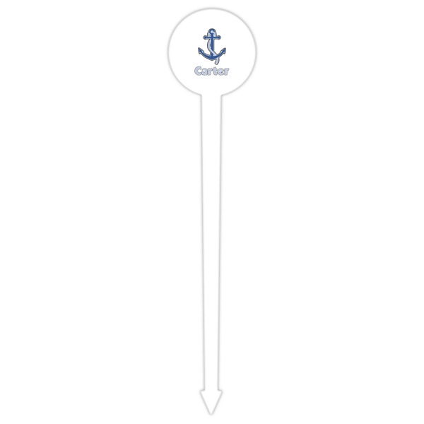 Anchors & Waves White Plastic 6" Food Pick - Round - Single Pick
