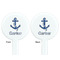 Anchors & Waves White Plastic 7" Stir Stick - Double Sided - Round - Front & Back