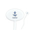 Anchors & Waves White Plastic 7" Stir Stick - Oval - Closeup