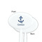 Anchors & Waves White Plastic 7" Stir Stick - Single Sided - Oval - Front & Back