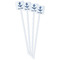 Anchors & Waves White Plastic Stir Stick - Double Sided - Square - Front