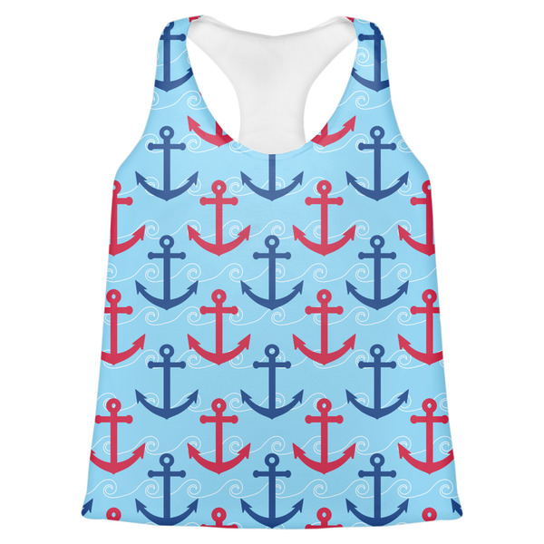 Custom Anchors & Waves Womens Racerback Tank Top - 2X Large