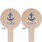 Anchors & Waves Wooden 4" Food Pick - Round - Double Sided - Front & Back