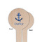 Anchors & Waves Wooden 4" Food Pick - Round - Single Sided - Front & Back