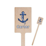 Anchors & Waves 6.25" Rectangle Wooden Stir Sticks - Single Sided (Personalized)