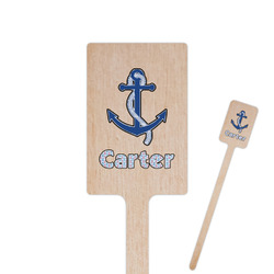 Anchors & Waves 6.25" Rectangle Wooden Stir Sticks - Double Sided (Personalized)