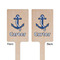 Anchors & Waves Wooden 6.25" Stir Stick - Rectangular - Double Sided - Front & Back