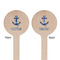 Anchors & Waves Wooden 6" Stir Stick - Round - Double Sided - Front & Back