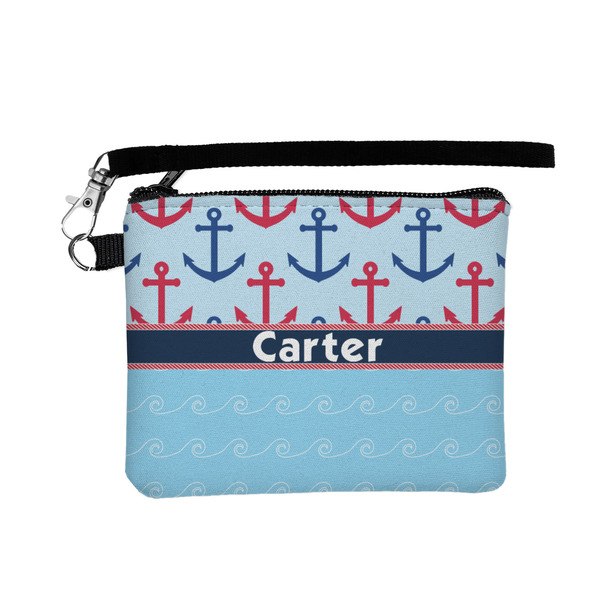 Custom Anchors & Waves Wristlet ID Case w/ Name or Text