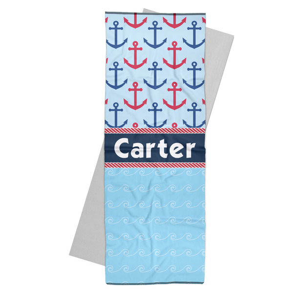 Custom Anchors & Waves Yoga Mat Towel (Personalized)